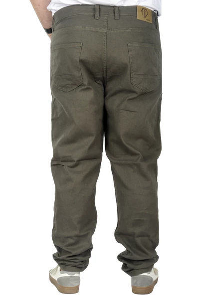 Mode XL Büyük Beden Erkek Gabardin Pantolon 5 Cep Doğa Classic 22920 Haki - 3