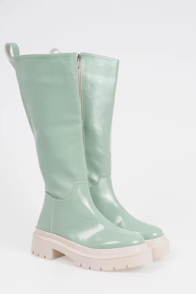 Kadın Bağcıksız Kalın Tırtık Tabanlı Çizme - Resim 6