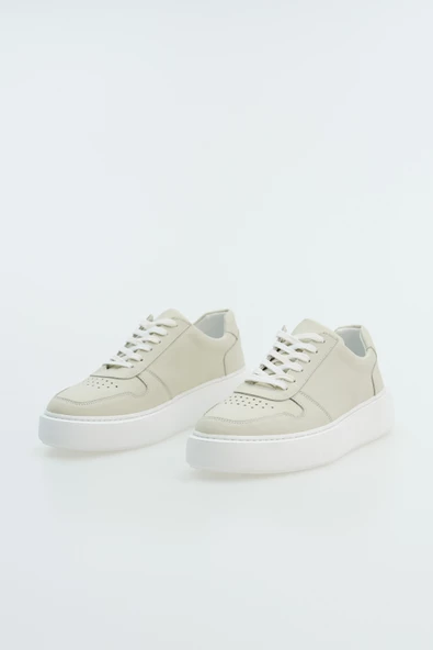 Hakiki Deri Erkek Bağcıklı Sneaker Kalın Taban Spor Ayakkabı - 9