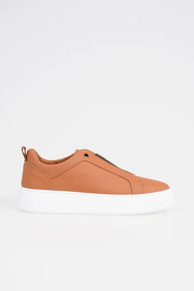 Hakiki Deri Erkek Lastik Bağ Detaylı Kalın Taban Sneaker - 8