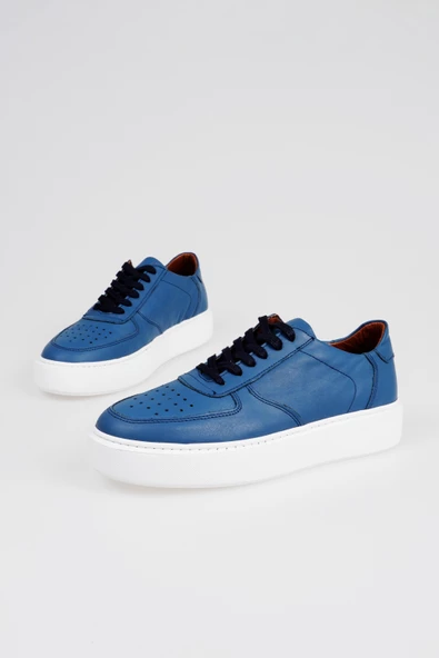 Hakiki Deri Erkek Bağcıklı Sneaker Kalın Taban Spor Ayakkabı - 3