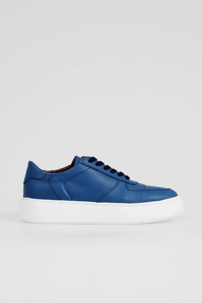Hakiki Deri Erkek Bağcıklı Sneaker Kalın Taban Spor Ayakkabı - 5
