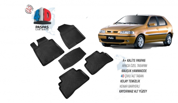 PALİO 4D ARACA ÖZEL PASPAS OMSA 1998 1999 2000 2001 2002 2003 2004 2005 2006 2007 2008 2009 2010 ürün görseli 1