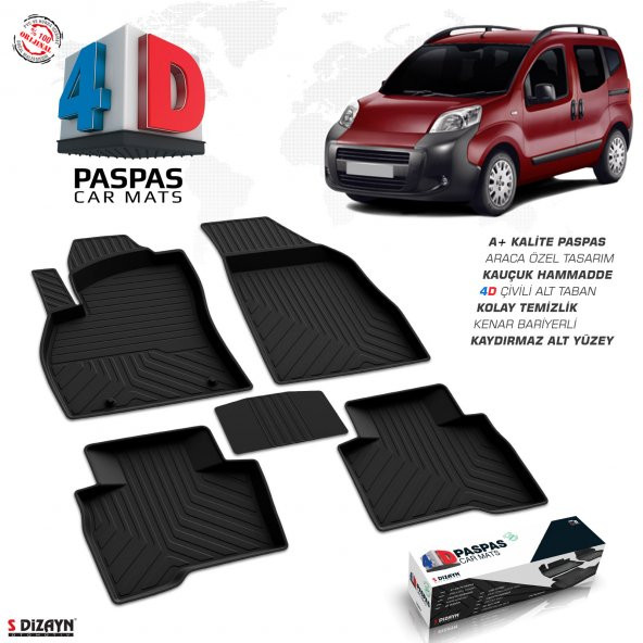 Peugeot Bipper 4D Havuzlu Paspas Siyah A+Kalite - Resim 2