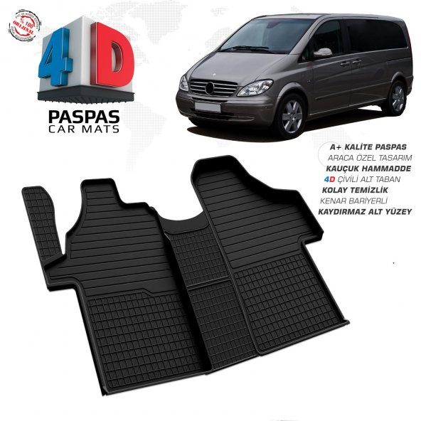 Vito W639 4D Havuzlu Paspas 2004 2005 2006 2007 2008 2009 2010 2011 2012 2013 2014 - Resim 2