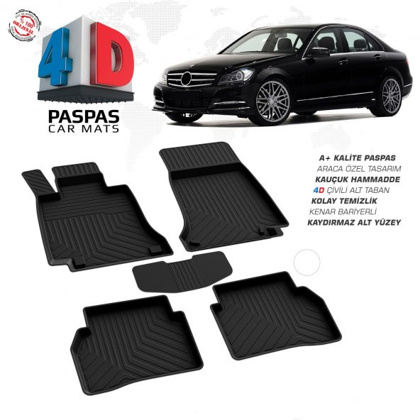 Mercedes C Serisi W204 2007 2008 2009 2010 2011 2012 2013 2014 4D HAVUZLU PASPAS - Resim 2