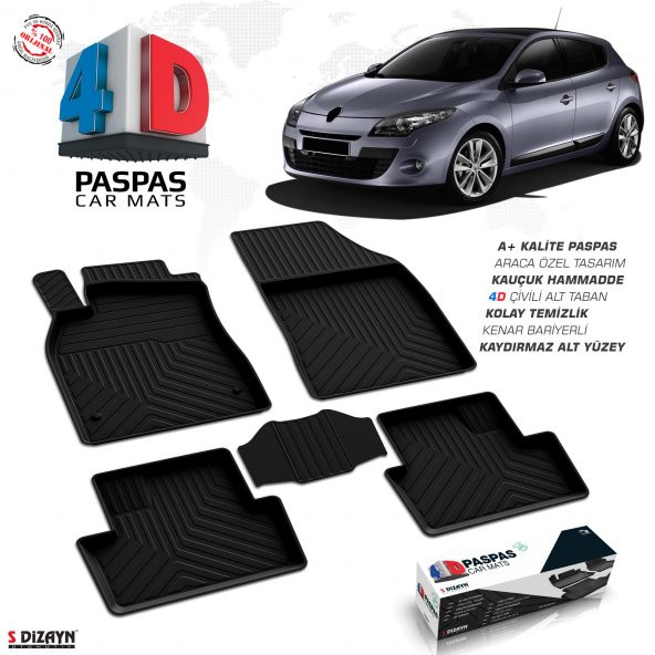 RENAULT MEGANE 3 2011 2012 2013 2014 2015 4D HAVUZLU PASPAS - Resim 6