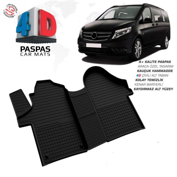 Mercedes Vito W447 4D Havuzlu Paspas 2014 2015 2016 2017 2018 2019 2020 OMSA