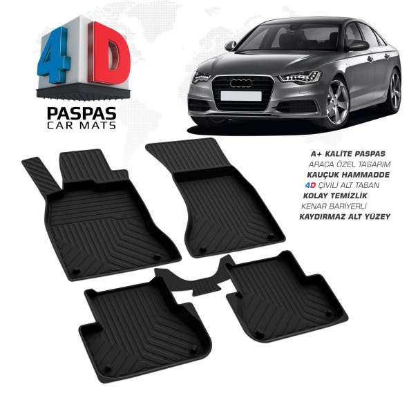 AUDİ A6 ARACA ÖZEL 4D HAVUZLU PASPAS 2011 2012 2013 2014 2015 2016 2017 2018 - Resim 5