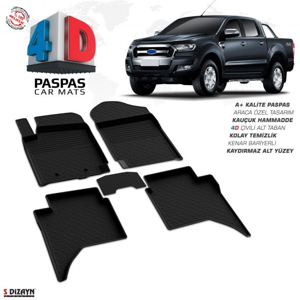 FORD RANGER 2011 2012 2013 2014 2015 2016 2017 2018 2019 2020  4D HAVUZLU PASPAS