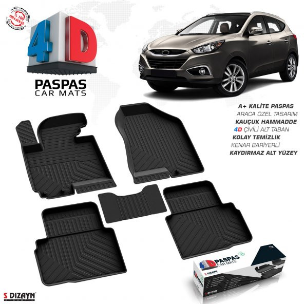 Hyundai ix35 4D Havuzlu Paspas 2010 2011 2012 2013 2014 2015 2016 2017MODEL - Resim 6