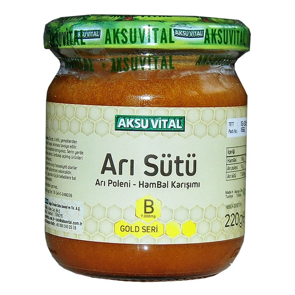 Arı Sütü Polen Bal Karışımı B 7.000 Mg Gold Seri 220 Gr ürün görseli 1
