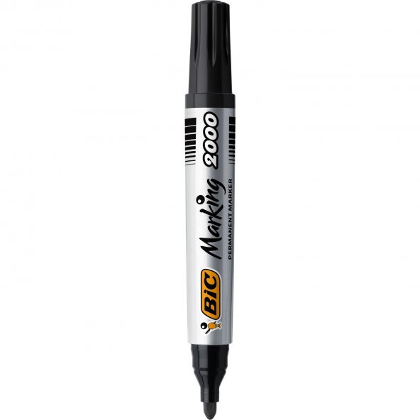 Bic Marker Siyah 2000 Yuvarlak Uçlu Permanent Markör 12'li Kutu - 2