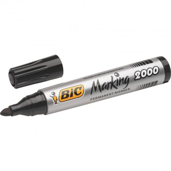 Bic Marker Siyah 2000 Yuvarlak Uçlu Permanent Markör 12'li Kutu - 3