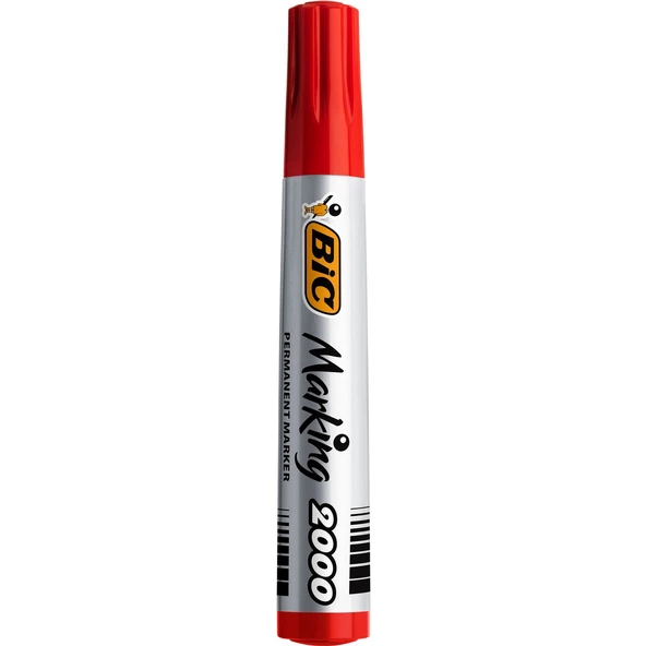 Bic Marker Kırmızı 2000 Yuvarlak Uçlu Permanent Markör 12'li Kutu - 2