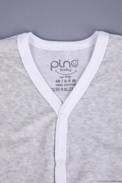 Babyhola Kız Erkek Bebek Kadife Baskılı Cepli Yelek 3298 - 2