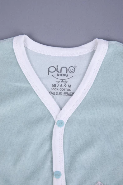 Babyhola Kız Erkek Bebek Kadife Baskılı Cepli Yelek 3298 - 5