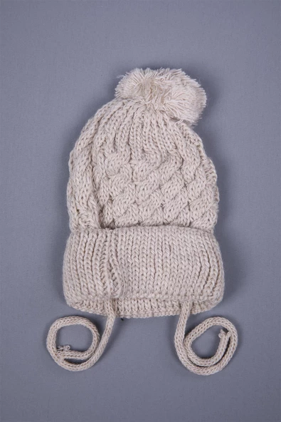 Babyhola Triko Ponponlu Bağlamalı Kız Erkek Bebek Yenidoğan 0-3 ay Bere 0946-1 - Resim 9