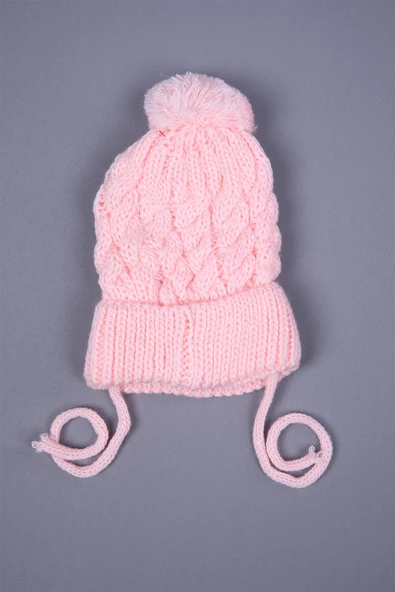 Babyhola Triko Ponponlu Bağlamalı Kız Erkek Bebek Yenidoğan 0-3 ay Bere 0946-1 - Resim 6