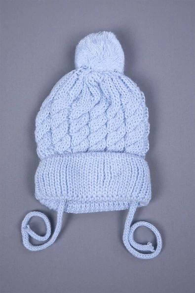 Babyhola Triko Ponponlu Bağlamalı Kız Erkek Bebek Yenidoğan 0-3 ay Bere 0946-1 - Resim 12