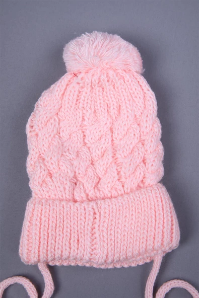 Babyhola Triko Ponponlu Bağlamalı Kız Erkek Bebek Yenidoğan 0-3 ay Bere 0946-1 - Resim 8