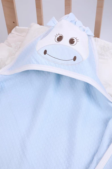 Babyhola %100 Doğal Pamuk Kız Erkek Bebek Kapitone Battaniye Yenidoğan Hediyelik Hastane Çıkışı 6277 - 6