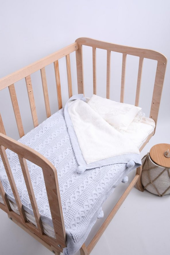 Babyhola Organik %100 Triko Velsoft Bebek Battaniye Yenidoğan Hastane Çıkışı 4041 - 4