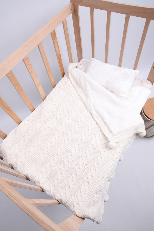 Babyhola Organik %100 Triko Velsoft Bebek Battaniye Yenidoğan Hastane Çıkışı 4041 - 12