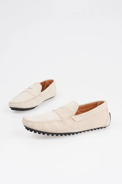 Hakiki Deri Erkek Tırtık Tabanlı Dikiş ve Şerit Detaylı Loafer Ayakkabı - Resim 3