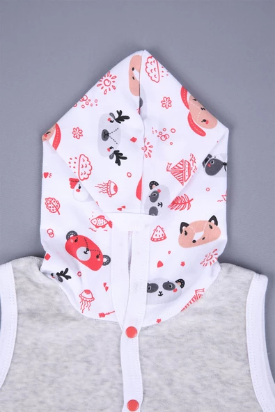 Babyhola Kız Erkek Bebek Kapüşonlu Kadife Cepli Yelek 3297 - 8