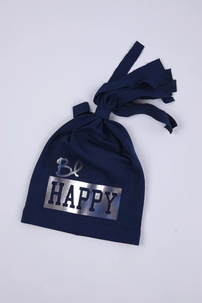 Babyhola Kız Erkek Bebek Be Happy Bere Şapka 0-2 yaş Hediyelik 1107 - 6