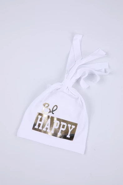 Babyhola Kız Erkek Bebek Be Happy Bere Şapka 0-2 yaş Hediyelik 1107 - 5