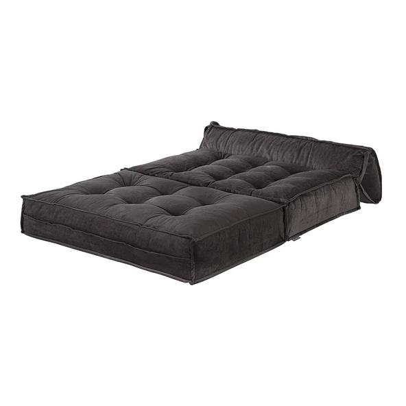Homedius Mocca Çift Kişilik Katlanır Yatak Uzanma Koltuğu - Antrasit Gri - 11