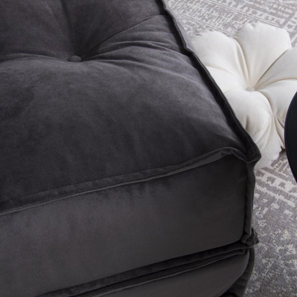 Homedius Mocca Çift Kişilik Katlanır Yatak Uzanma Koltuğu - Antrasit Gri - 5