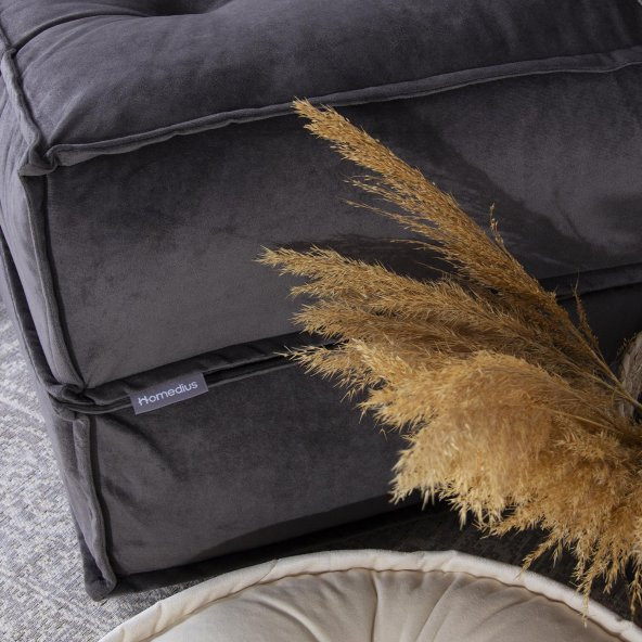 Homedius Mocca Çift Kişilik Katlanır Yatak Uzanma Koltuğu - Antrasit Gri - 6