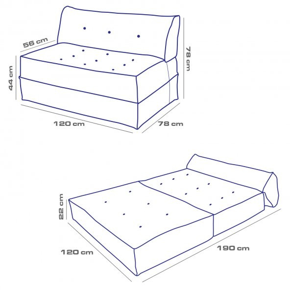 Mocca Çift Kişilik Katlanır Yatak Uzanma Koltuğu - Bej - 9