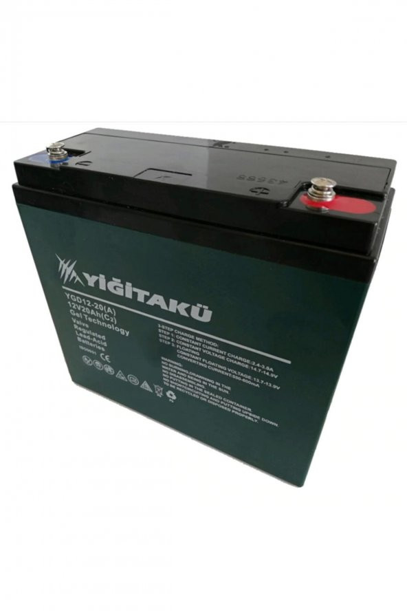 Yiğit Akü 12v 20 Ah Jel E-bıke 6 Dzm 20 Bakımsız Akü