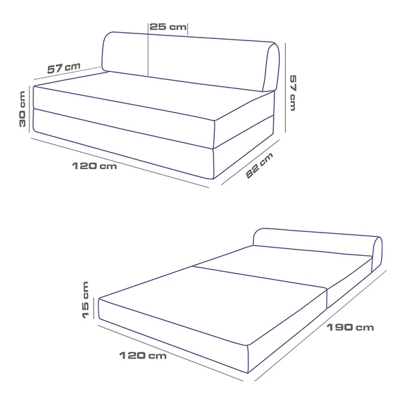 Homedius Magic Katlanır Yataklı Çift Kişilik Koltuk-Mavi - 6
