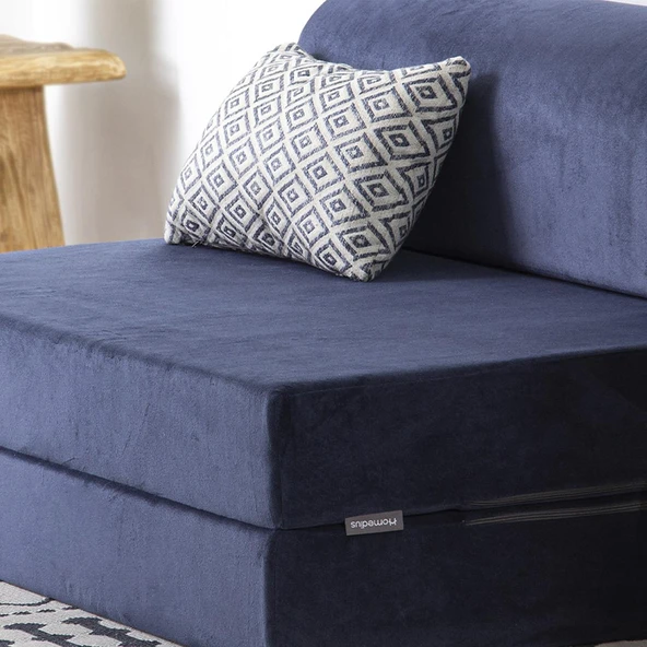 Homedius Magic Katlanır Yataklı Çift Kişilik Koltuk-Mavi - 5