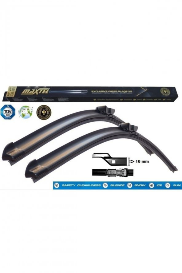 Silecek Süpürgesi Ön Araca Özel Muz Tipi 24"+16" 600mm+400mm Volkswagen Polo Vı (6c1,6r1) 09-17 - 1