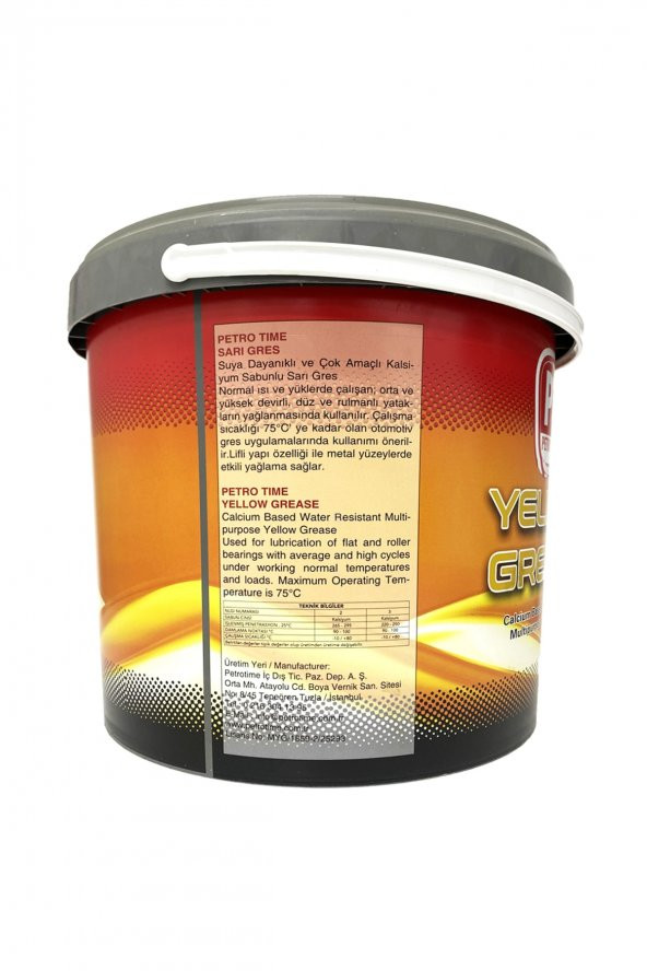Petro Time Sarı Gres 14 Kg Kova Plastik - 2