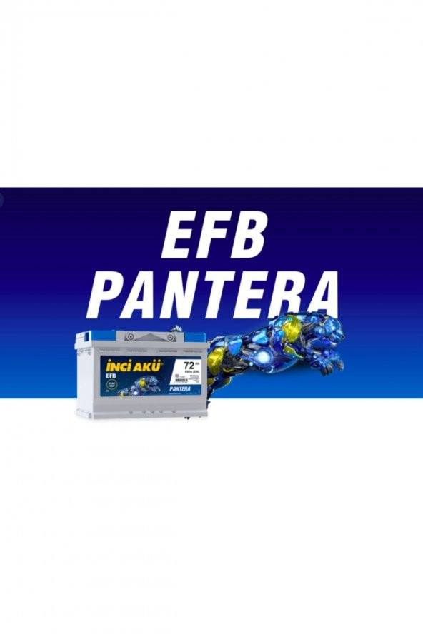 12v 72ah 680a Cca Efb Pantera Start-stop Araç Aküsü 2021 Üretim - 2