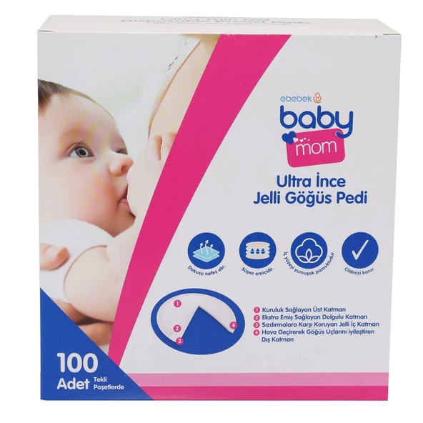 baby mom Ultra İnce Jelli Göğüs Pedi 100 Adet