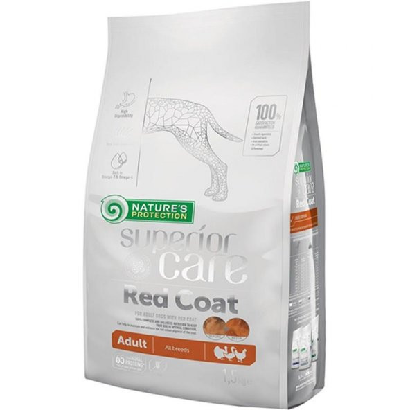 NP Red Coat All Breeds Adult Dog Food with Poultry Tahılsız Kümes Hayvanlı Bütün Irklar için Yetişkin Kızıl Köpek Maması 1,5 Kg