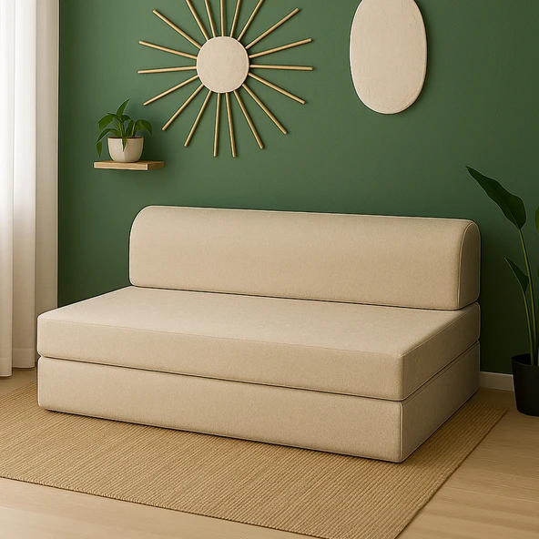 Homedius Magic Katlanır Yataklı Çift Kişilik Koltuk-Bej ürün görseli