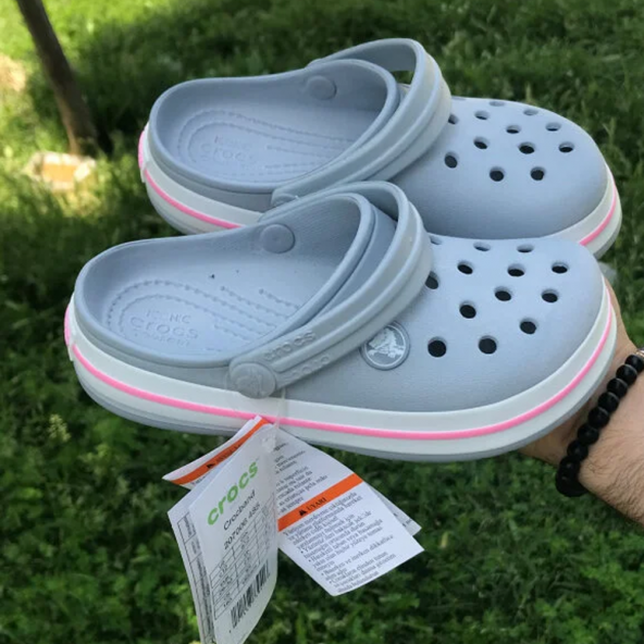 ÇOCUK CROCS CROCBAND COMFORT GRİ PEMBE TERLİK