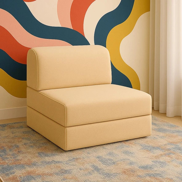 Magic Tek Kişilik Katlanır Yataklı Koltuk-Bej ürün görseli