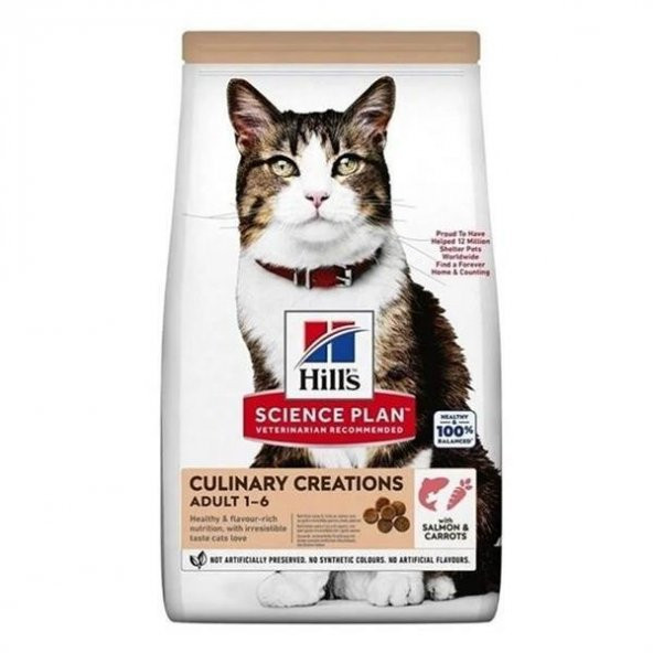 HILLS Science Plan Culinary Creations Somonlu ve Havuçlu Yetişkin Kedi Maması 1,5kg
