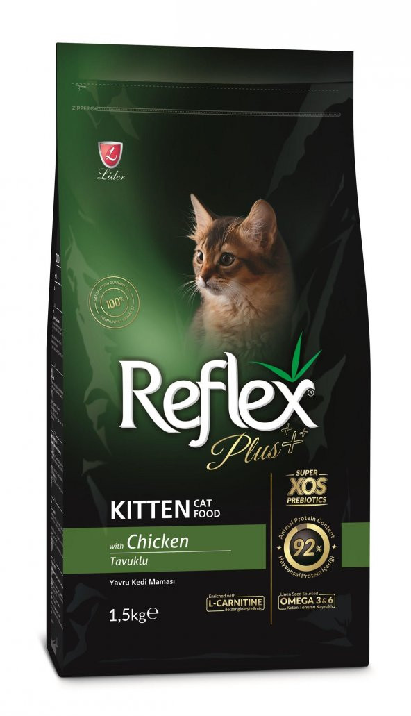 REFLEX PLUS Kitten Cat Food with Chicken Tavuklu Yavru Kedi Maması 1.5 Kg