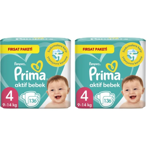 Prima Bebek Bezi Aktif Bebek 4 Beden 272 Adet 2 Aylık Fırsat Paketi - 2